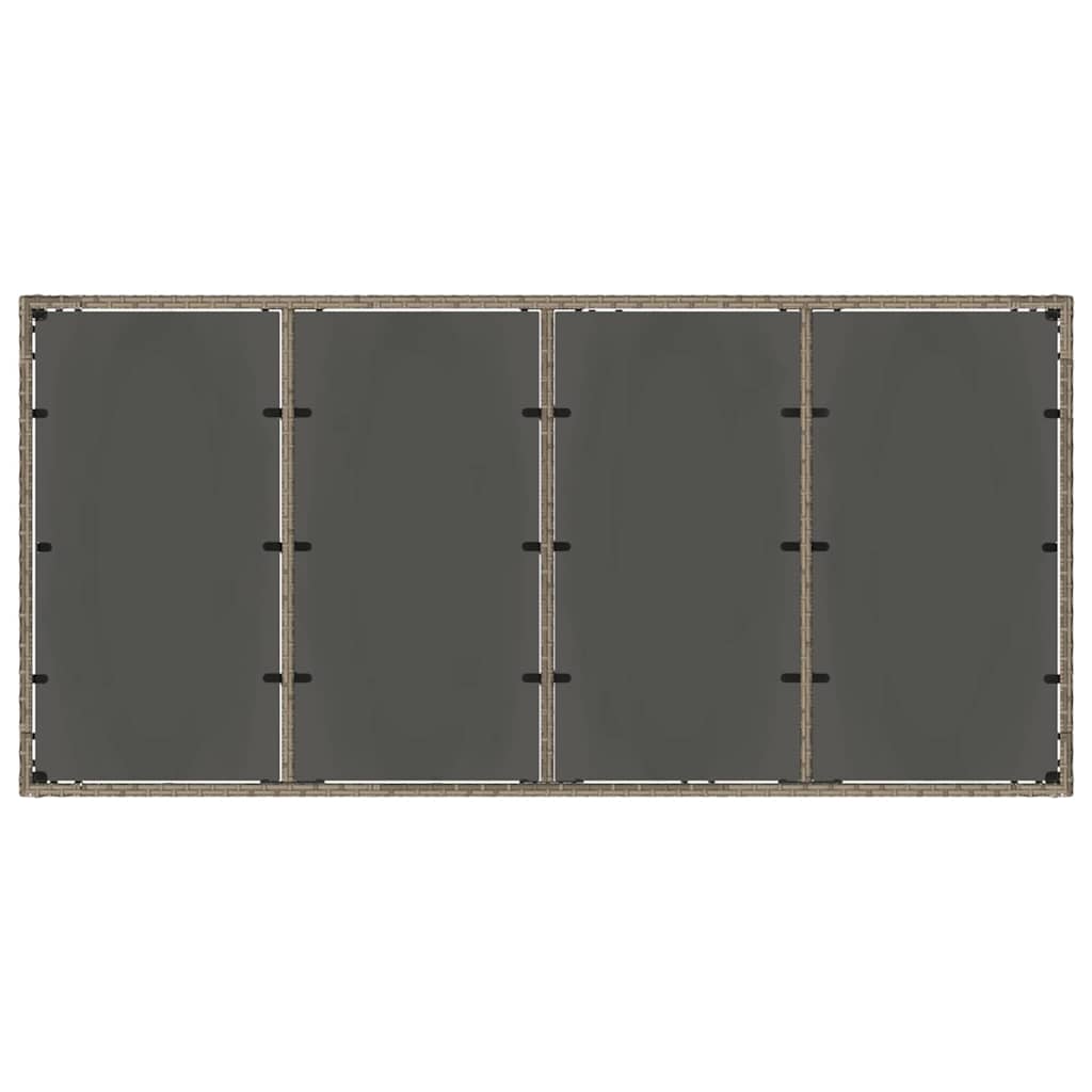 Set da Pranzo per Giardino 9 pcs Grigio polyrattan