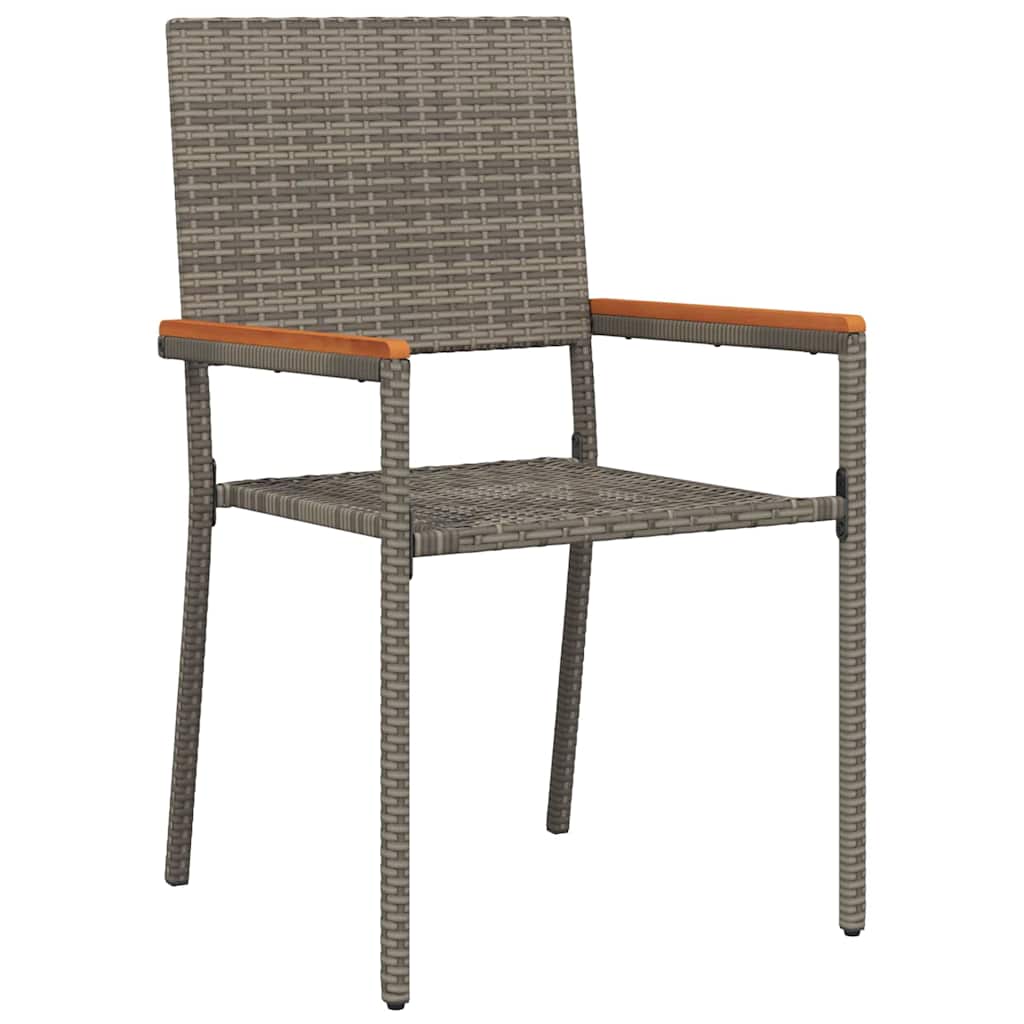 Set da Pranzo per Giardino 7 pcs Grigio polyrattan | homemem39