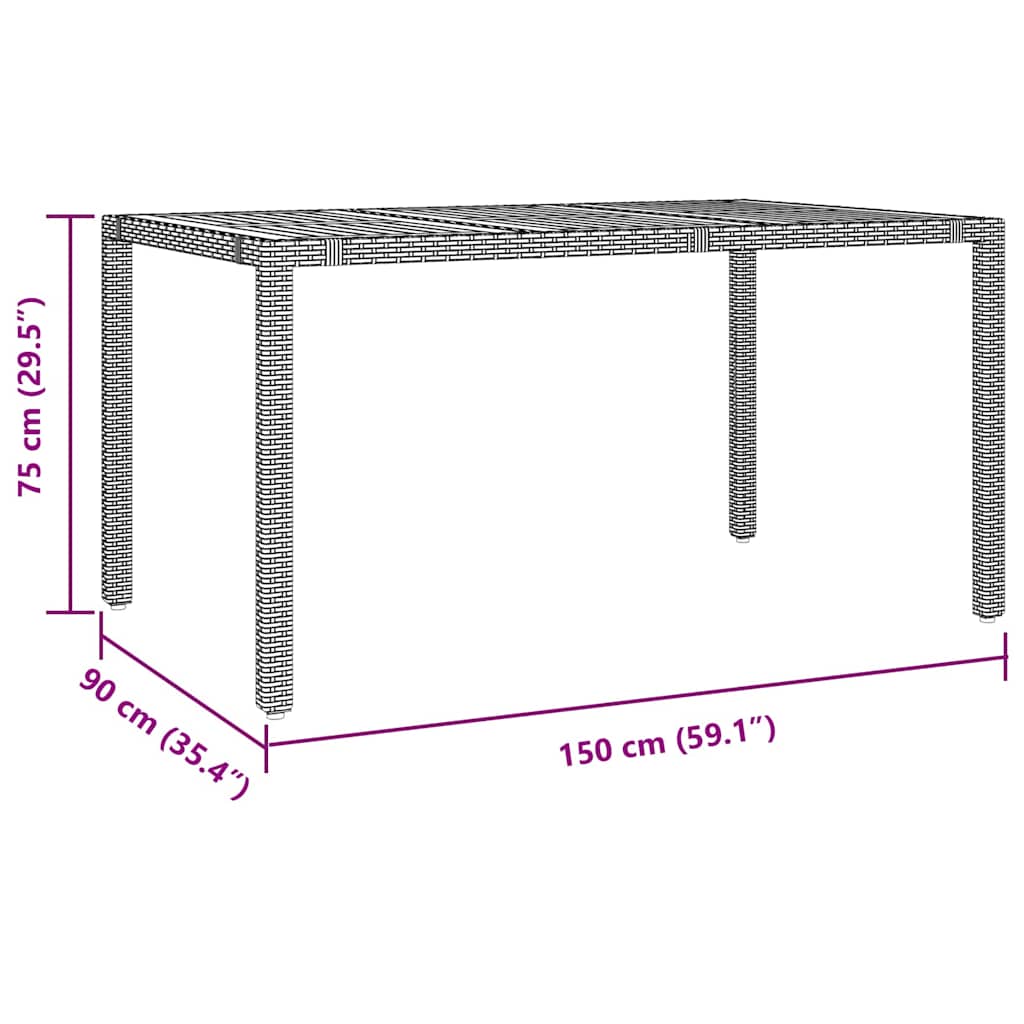 Set da Pranzo per Giardino 7 pcs Grigio polyrattan | homemem39