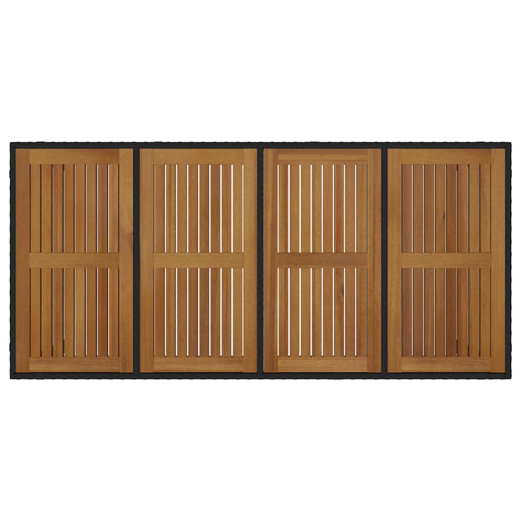 Set da Pranzo per Giardino 7 pcs Nero polyrattan