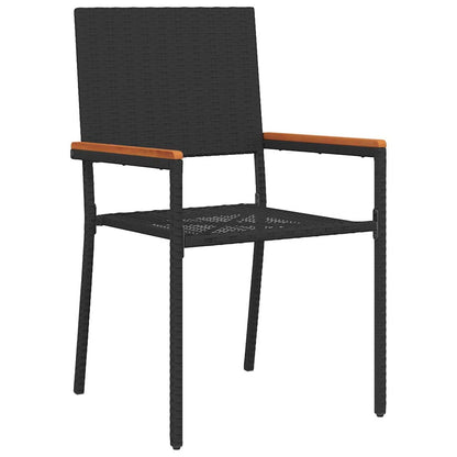 Set da Pranzo per Giardino 9 pcs Nero polyrattan | homemem39