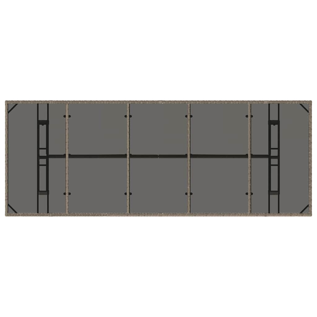 Set da Pranzo per Giardino 9 pcs Grigio Poly Rattan - homemem39