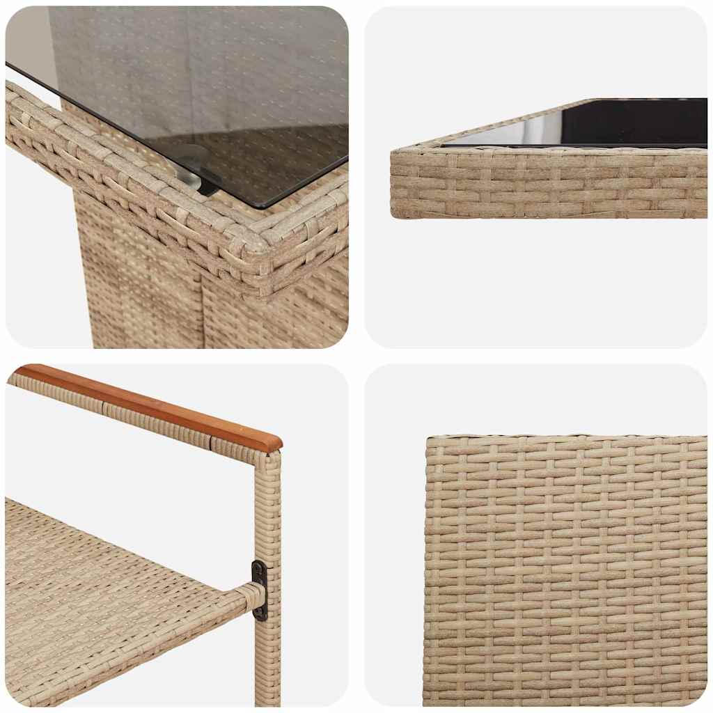 Set da Pranzo per Giardino 11 pcs Beige Poly Rattan - homemem39