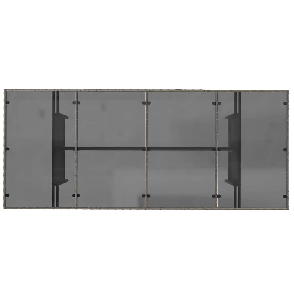 Set da Pranzo per Giardino 7 pcs Grigio polyrattan