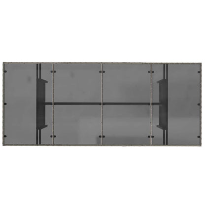 Set da Pranzo per Giardino 9 pcs Grigio polyrattan