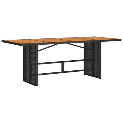 Set da Pranzo per Giardino 9 pcs Nero e Marrone polyrattan