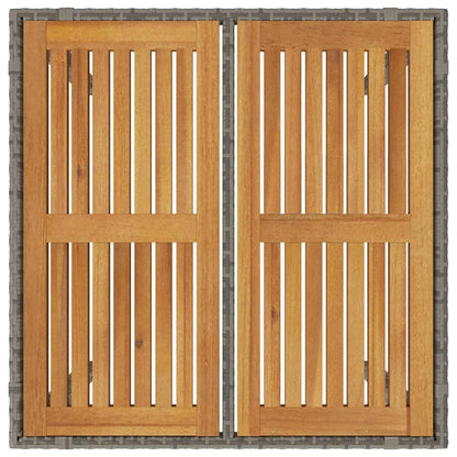 Set da Pranzo per Giardino 3 pcs Grigio polyrattan