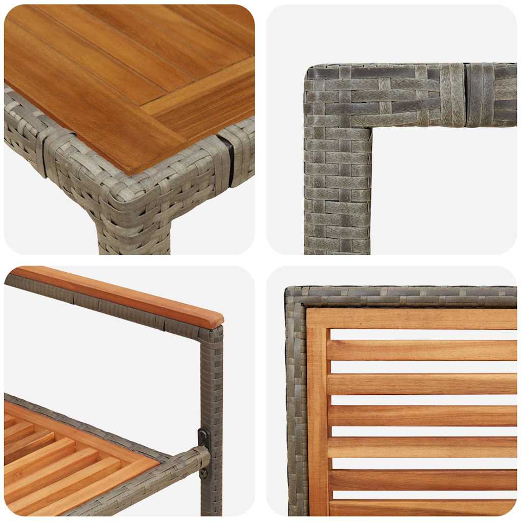 Set da Pranzo per Giardino 5 pcs Grigio polyrattan