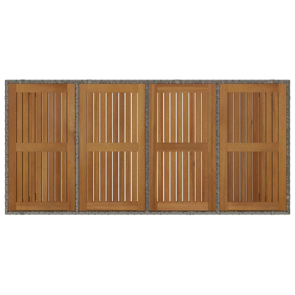 Set da Pranzo per Giardino 7 pcs Grigio polyrattan