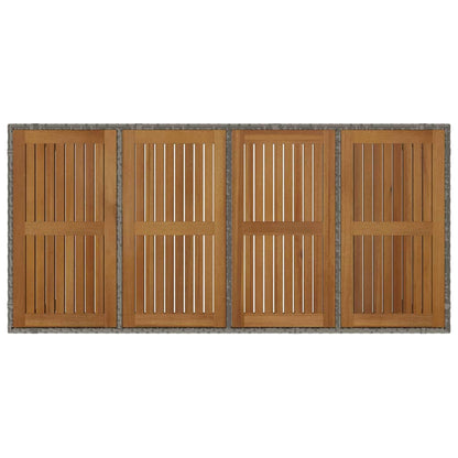 Set da Pranzo per Giardino 7 pcs Grigio polyrattan