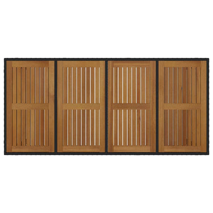 Set da Pranzo per Giardino 9 pcs Nero polyrattan