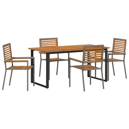 Set da Pranzo per Giardino 5 pcs Grigio | homemem39