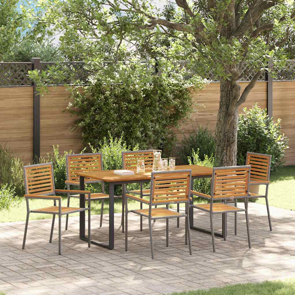 Set da Pranzo per Giardino 7 pcs Grigio | homemem39
