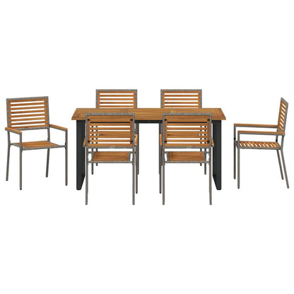 Set da Pranzo per Giardino 7 pcs Grigio | homemem39