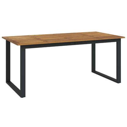 Set da Pranzo per Giardino 7 pcs Nero Legno di Acacia Massello | homemem39