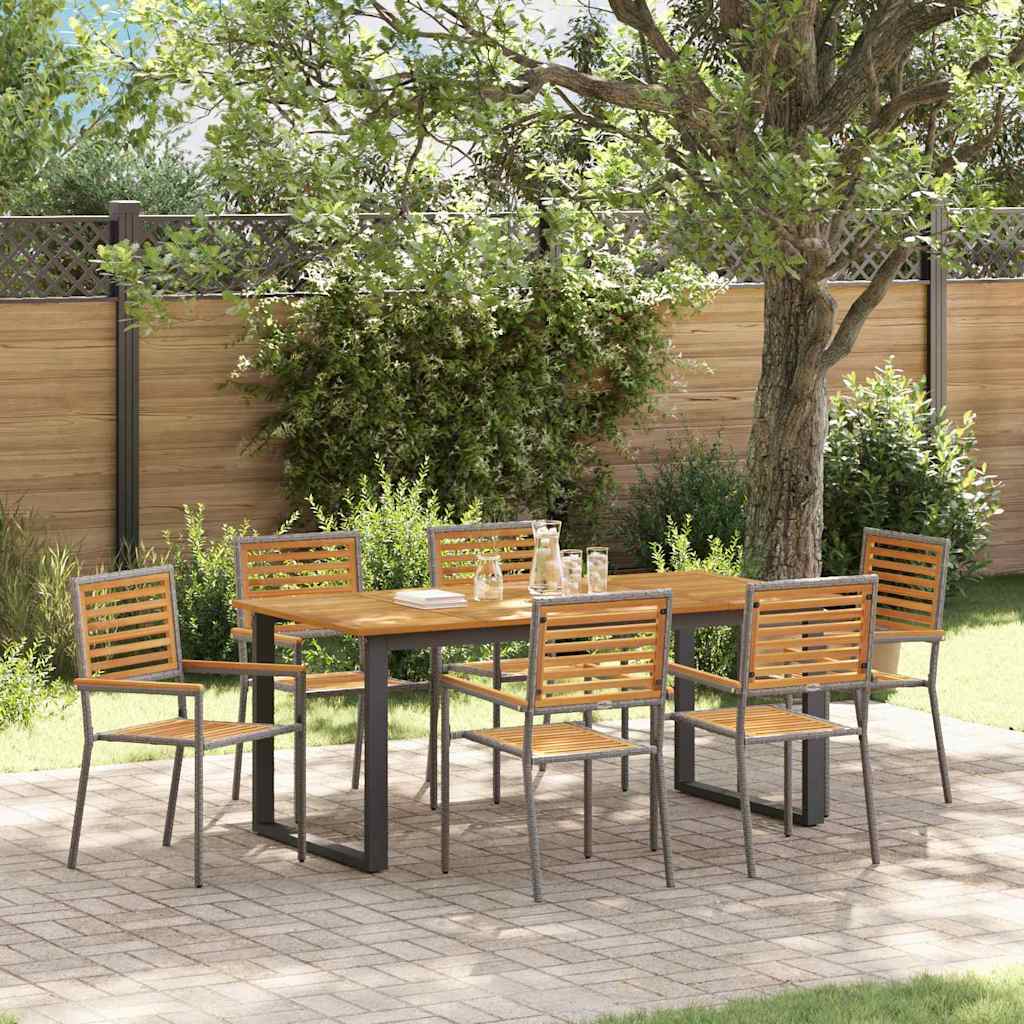 Set da Pranzo per Giardino 7 pcs Grigio | homemem39
