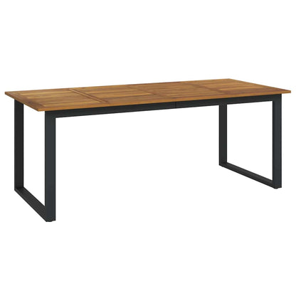 Set da Pranzo per Giardino 7 pcs Nero Legno di Acacia Massello | homemem39
