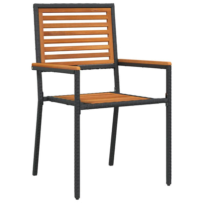 Set da Pranzo per Giardino 9 pcs Nero Legno di Acacia Massello