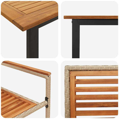 Set da Pranzo per Giardino 9 pcs Beige Legno di Acacia Massello | homemem39