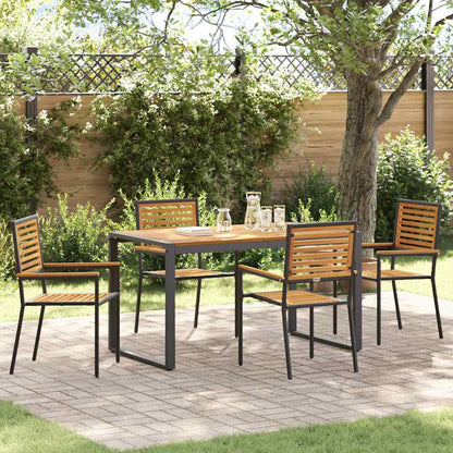 Set da Pranzo per Giardino 5 pz Nero e Marrone polyrattan