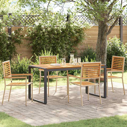 Set da Pranzo per Giardino 5 pcs Beige e Marrone polyrattan