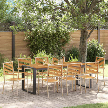 Set da Pranzo per Giardino 9 pcs Beige polyrattan