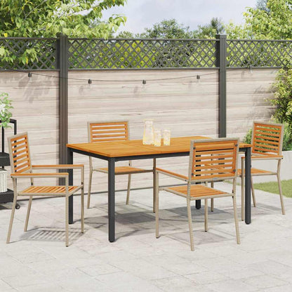 Set da Pranzo per Giardino 4 pcs Beige polyrattan