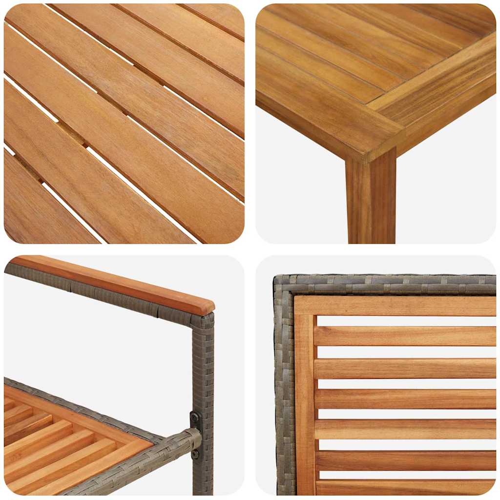 Set da Pranzo per Giardino 5 pcs Grigio Poly Rattan - homemem39