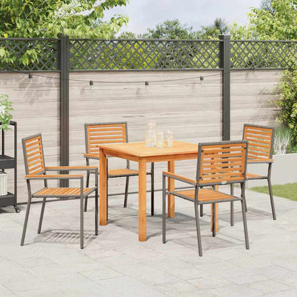 Set da Pranzo per Giardino 5 pcs Grigio Poly Rattan - homemem39