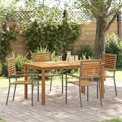 Set da Pranzo per Giardino 5 pcs Grigio | homemem39