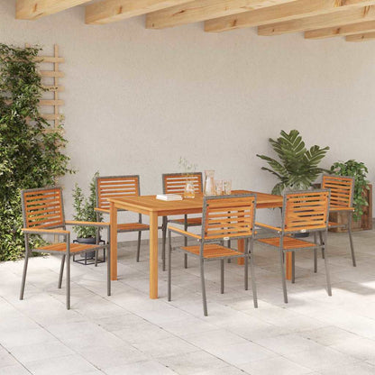 Set da Pranzo per Giardino 7 pcs Grigio | homemem39