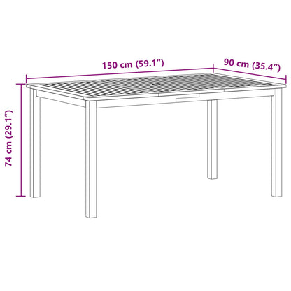 Set da Pranzo per Giardino 7 pcs Grigio | homemem39