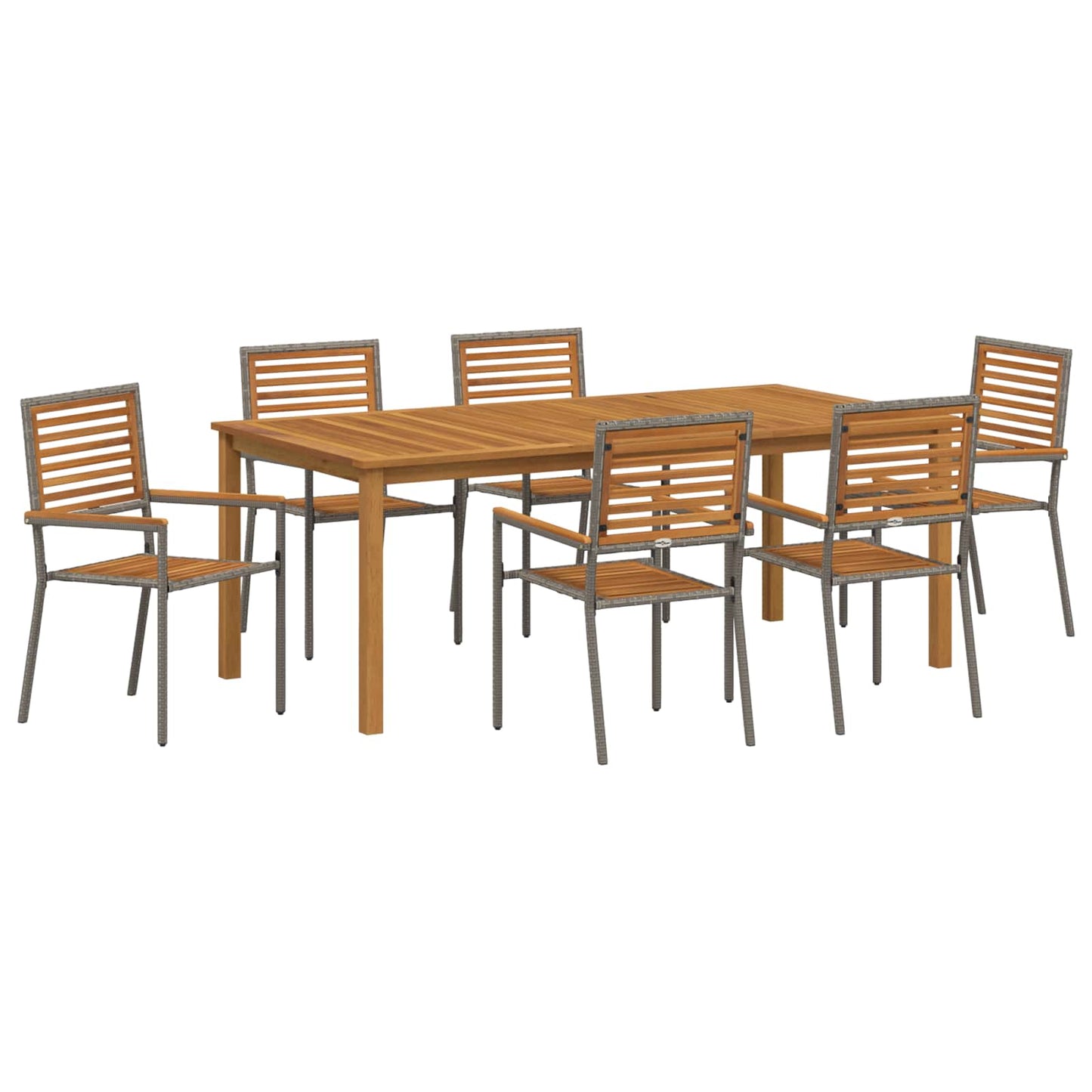 Set da Pranzo per Giardino 7 pcs Grigio | homemem39