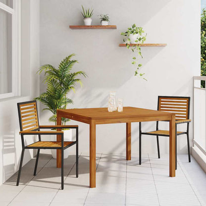 Set da Pranzo per Giardino 3 pcs Nero Poly Rattan - homemem39