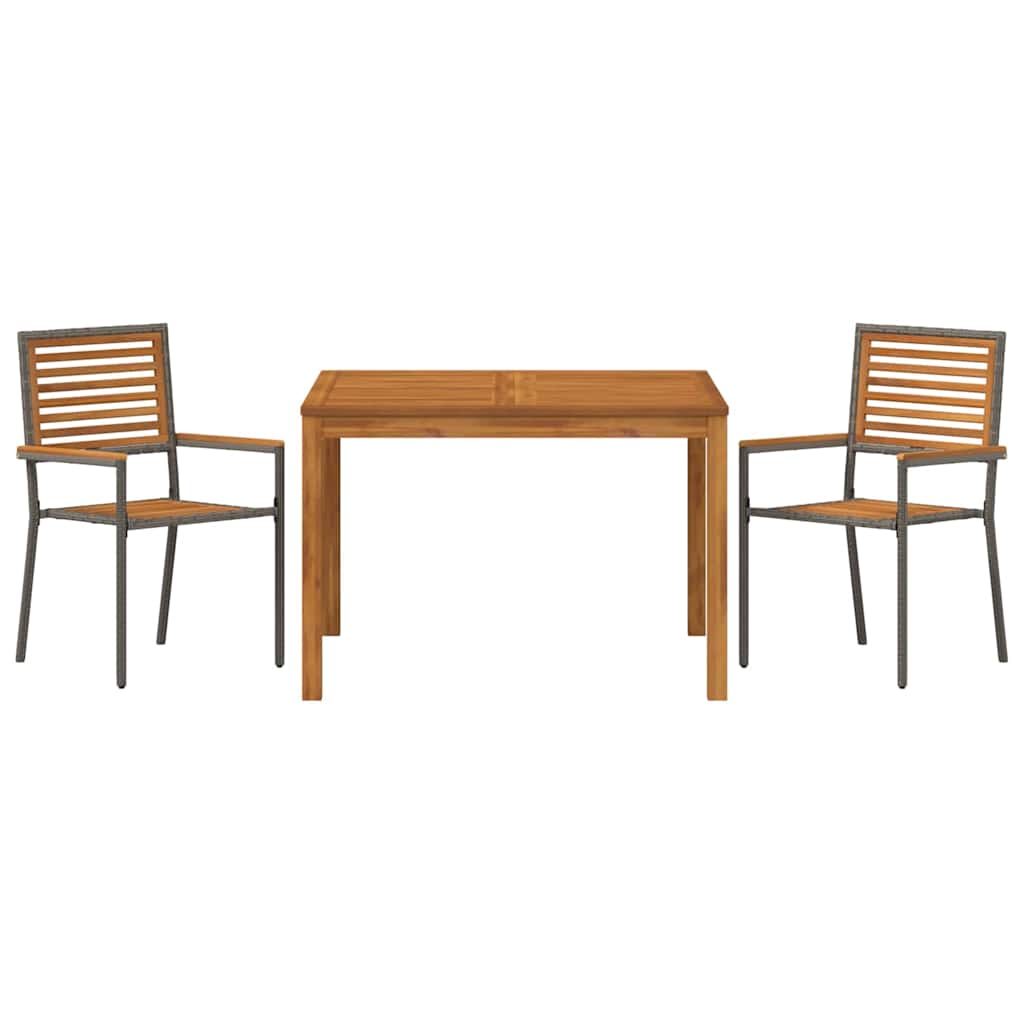 Set da Pranzo per Giardino 3 pcs Grigio | homemem39