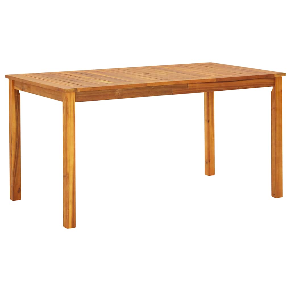 Set da Pranzo per Giardino 5 pcs Nero Legno di Acacia Massello | homemem39