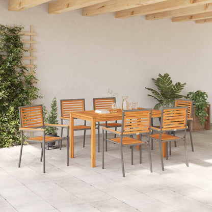 Set da Pranzo per Giardino 7 pcs Grigio | homemem39