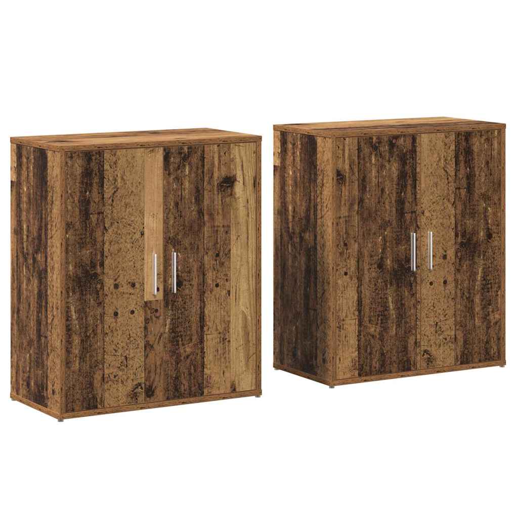 Credenza 2 pcs Legno Antico 60 x 31 x 70 cm Legno multistrato - homemem39