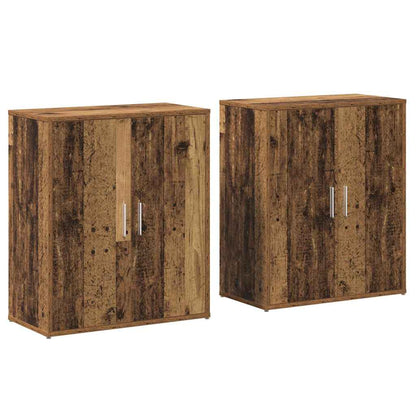 Credenza 2 pcs Legno Antico 60 x 31 x 70 cm Legno multistrato - homemem39