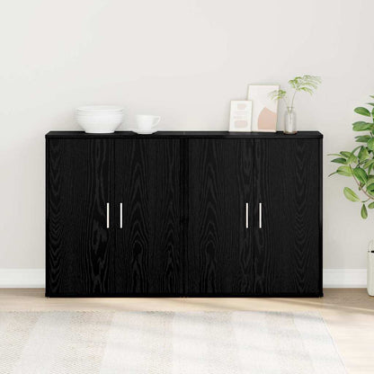 Credenza 2 pcs Rovere nero 60 x 31 x 70 cm Legno multistrato - homemem39