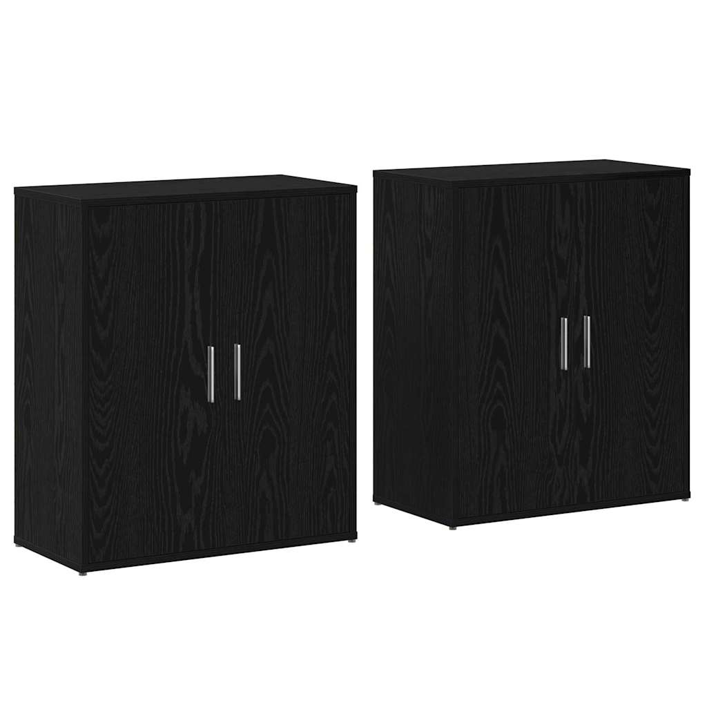Credenza 2 pcs Rovere nero 60 x 31 x 70 cm Legno multistrato - homemem39