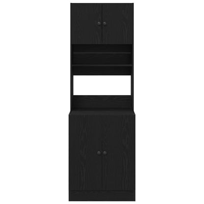 Credenza da cucina con porta 2 pcs Rovere Nero 60 x 50 x 180 cm