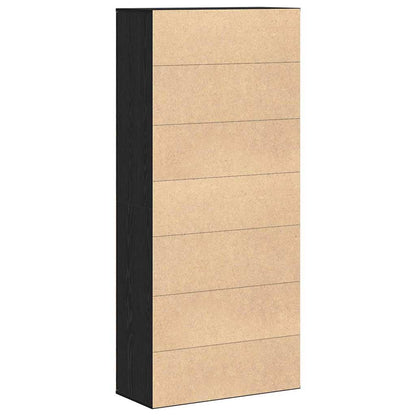 Highboard 80 x 35 x 180 cm Legno ingegnerizzato Rovere nero | homemem39