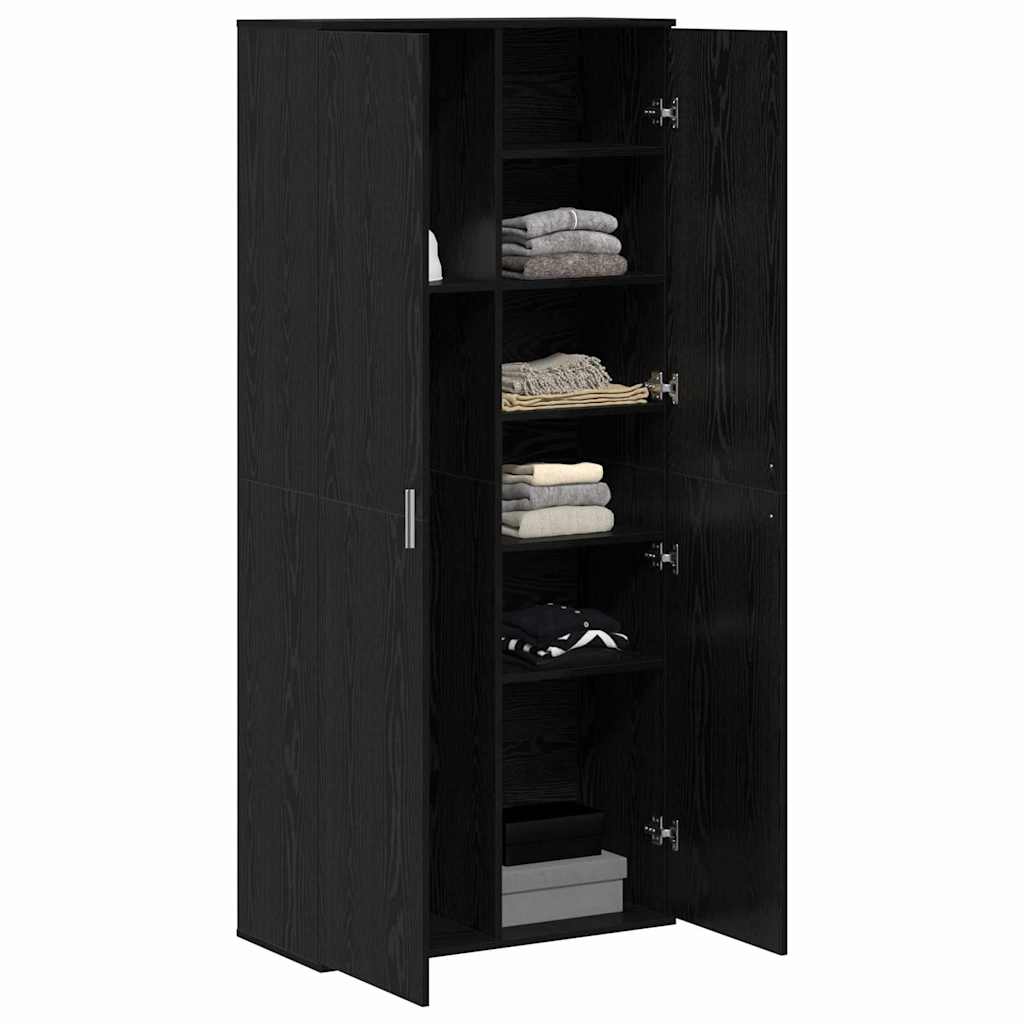 Highboard 80 x 35 x 180 cm Legno ingegnerizzato Rovere nero