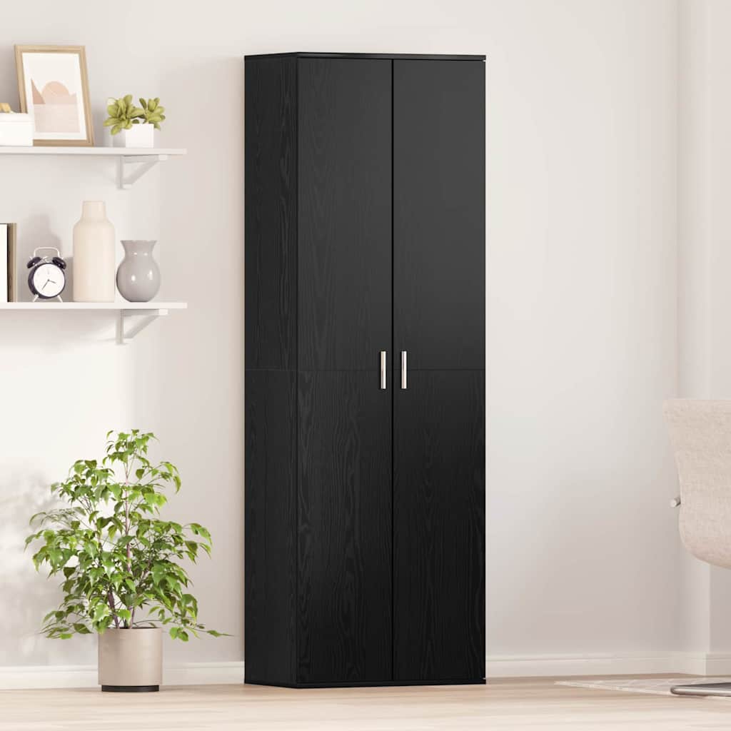 Alto mobile Rovere nero 60 x 35 x 180 cm Legno multistrato | homemem39