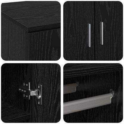 Credenza Rovere nero 80 x 39 x 178 cm Legno multistrato