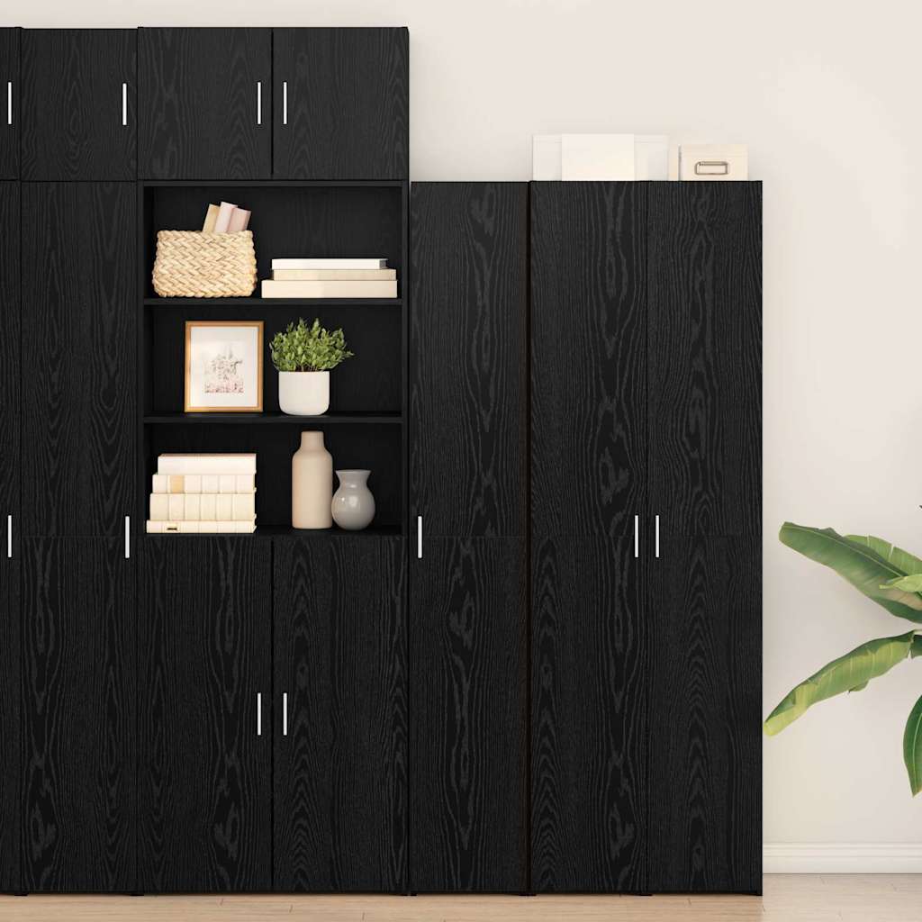 Credenza Rovere nero 30 x 42.5 x 185 cm Legno multistrato - homemem39