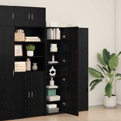 Credenza Rovere nero 45 x 42.5 x 185 cm Legno multistrato - homemem39