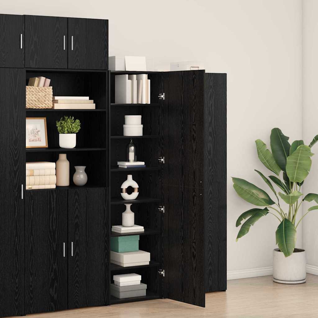 Credenza Rovere nero 50 x 42.5 x 185 cm Legno multistrato - homemem39
