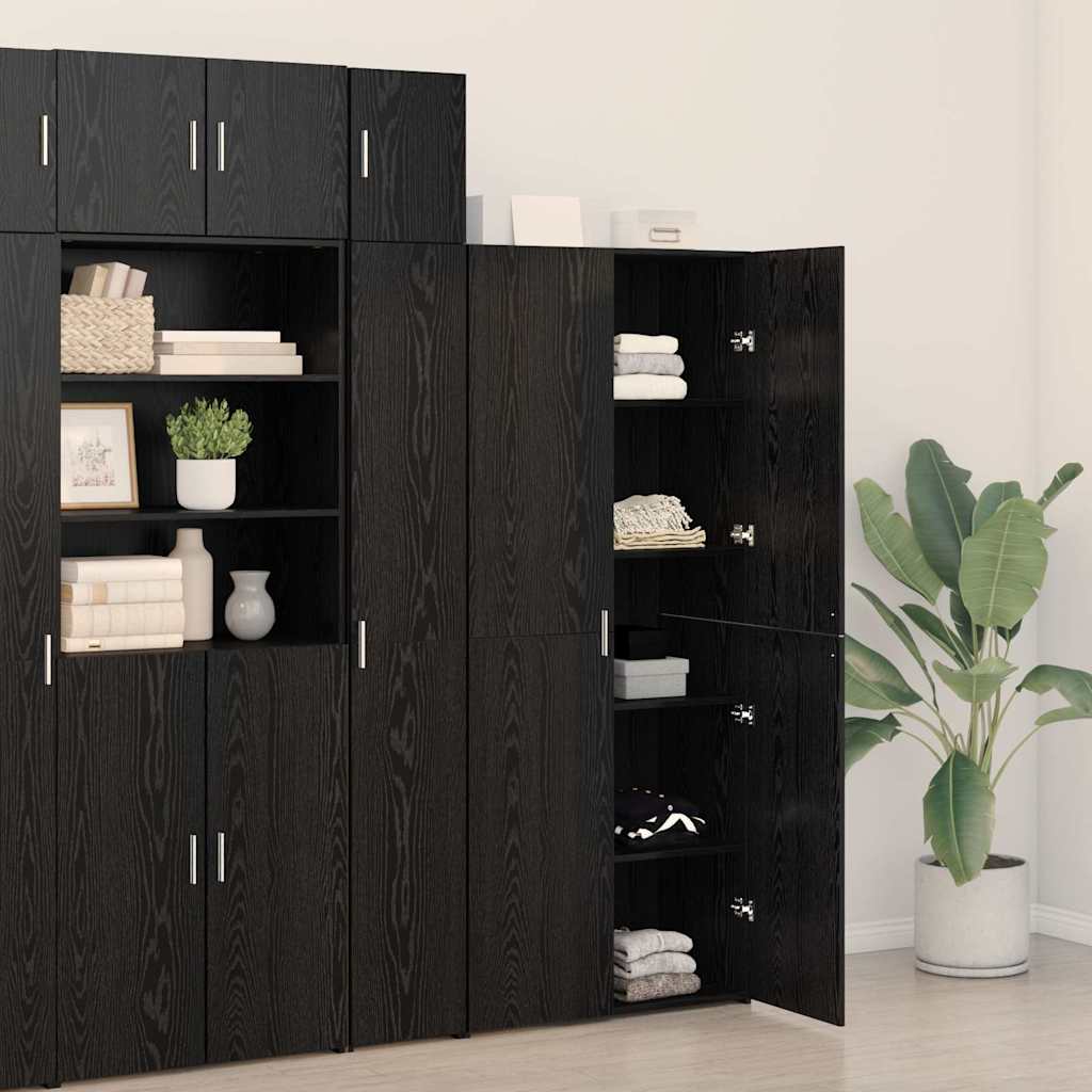 Credenza Rovere nero 40 x 42.5 x 185 cm Legno multistrato - homemem39